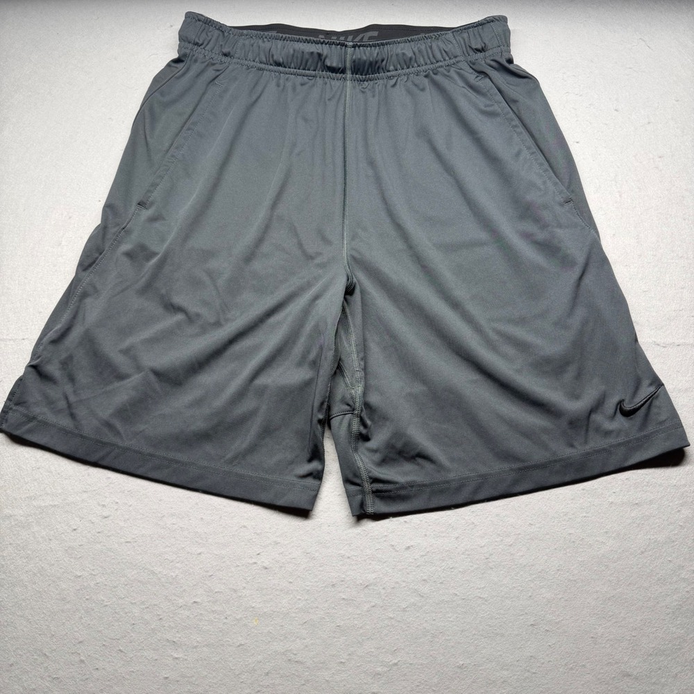 Nike Shorts Mens L Gray Dri-FIT Athletic Basketball Gym Performance Pockets